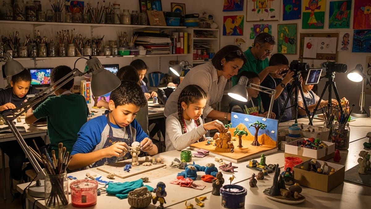 Atelier Stop Motion avec des enfants à la Cité de la Culture de Tunis